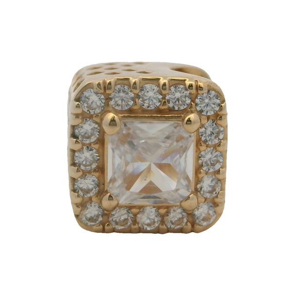 Charm Pandora ALE con circonita cúbica y resplandor geométrico en oro amarillo de 14 quilates 585