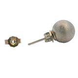 925 Sterling Silver Satin Finish Brushed 8mm Ball Stud Earrings