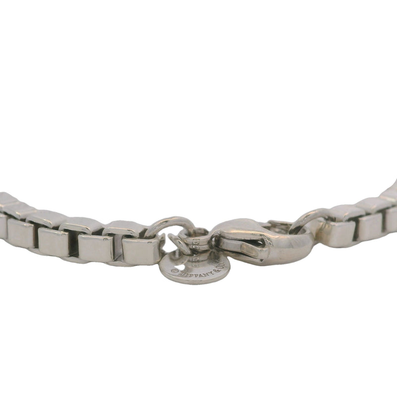 Tiffany & Co 925 Sterling Silver Venetian Box Link Chain 7.75" 4mm Bracelet