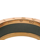 Bulgari Solid 18kt Rose Gold and Black Ceramic B.zero1Two-Band Spiral Ring Size 9