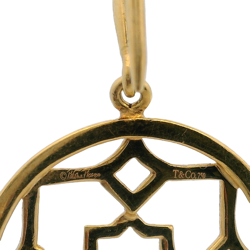 Rare Tiffany & CO Paloma Picasso Zellige Marrakesh Solid 18kt Yellow Gold Drop/Dangle Earrings