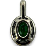 IDGC Emerald Pendant Diamond Halo Charm 18kt White Gold
