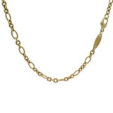 Mimi So Solid 18kt Yellow Gold Textured Rings Station Cable Chain 42.5"Long Necklace
