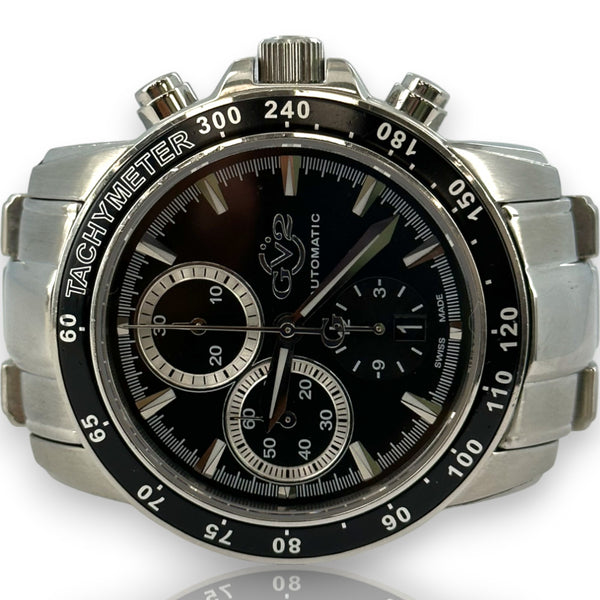 Gervil Gv2 4700 44mm Stainless Steel Chrono Black Dial Limited Edition Watch