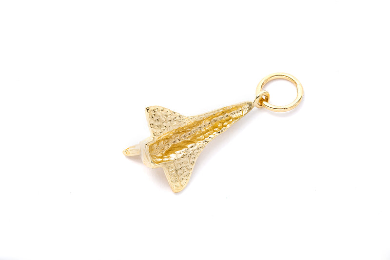 Space Shuttle Spacecraft 14k 585 Yellow Gold Charm Pendant