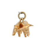 Vintage Solid 14kt Yellow Gold 3D Detailed Bear and Bull Market Wall Street Necklace Pendant