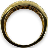 EFFY 14kt Yellow Gold Stackable Accent 5.4mm Band with Black and White Diamonds Size 7 Ring