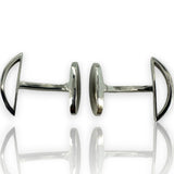 GUCCI Solid 18kt White Gold and Diamond Whale Back GG Logo Cufflinks Made In Arezzo, Italy with Italian and Swiss Hallmarks