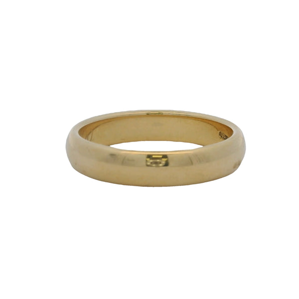 Tiffany & Co Signed Solid Heavy 18kt Yellow Gold 4.6mm Wedding Engagement Band "E&M 2020" Engraving Inside Size10 Ring