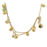 Marco Bicego Solid 18kt Yellow Gold Multi-Strand Multi-Gemstone Tearadrop Briolette Chain Bracelet 7"