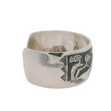 Vintage 1980s Southwest Navajo Native American M. Martinez Detailed Landscape Bracelet of Monument Valley, AZ