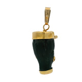 Vintage Corletto Italian 18k Yellow Gold and Ebony Wood Blackamoor Charm Pendant