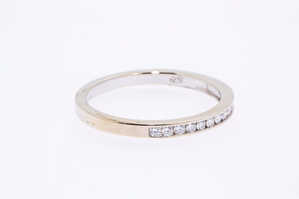 Anillo de aniversario con línea de diamantes Blue Nile en oro blanco 750 de 18 quilates, talla 7 3/4