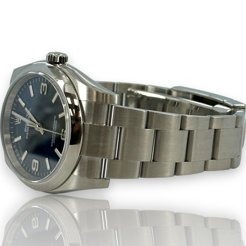 Rolex Oyster Perpetual 36mm Stainless Steel Blue Dial 116000 B&P Watch