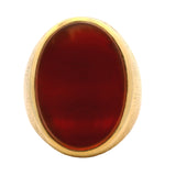 Vintage Mid-Century Solid 14kt Yellow Gold Large Carnelian Signet Ring Size 12