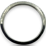 14kt Solid White Gold and Diamond Half Eternity Wedding Stackable Band Size 7
