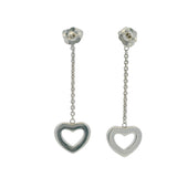 Tiffany & Co Retired 925 Sterling Silver Open Heart Drop/Dangle Chain Earrings