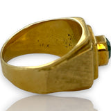 Vintage Retro 1950s-60s Solid 18kt Gold Colombian Emerald Ring Size 9