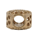 Retired Pandora Solid 14kt Yellow Gold and CZ Hearts of Gold Cut Out Spacer Charm (2)