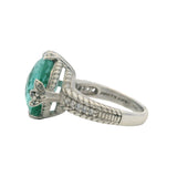 Judith Ripka 925 Sterling Silver Large Lab Spinel and CZ Cocktail Statement Ring