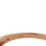 EFFY Solid 14kt Rose Gold Amethyst Cocktail Ring with Baguette and Round Diamond Band Ring Size10.5
