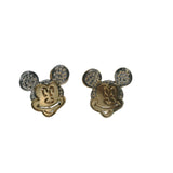 14kt Two-Tone Mickey Mouse Cartoon 13mm Stud Earrings