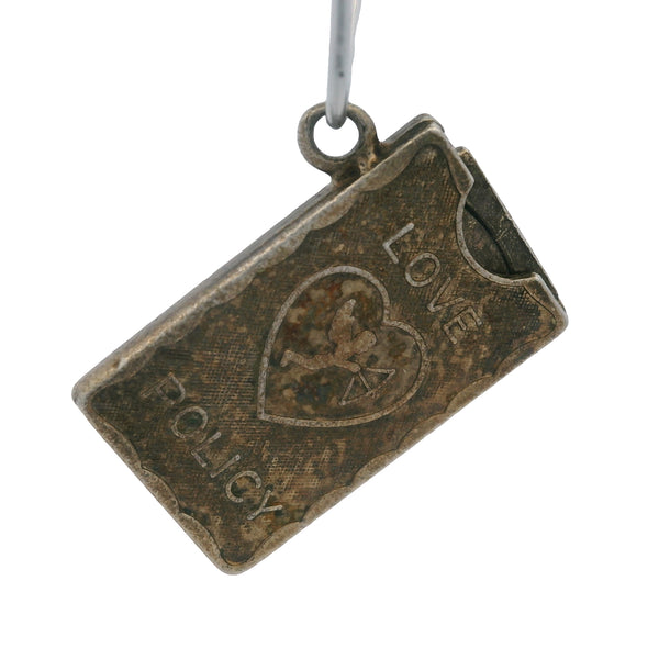 Vintage Wells 925 Sterling Silver "Yours For Life" Love Policy Cupid Charm