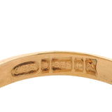 Antique Victorian 1897 9k Yellow Gold Small Geometric Blank Signet Ring Size 5.5