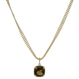 Retired Mejuri Solid 14kt Yellow Gold Mesh 15" Chain Necklace with Citrine Pendant