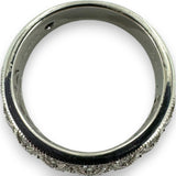 Vanna K 925 Sterling Silver and CZ Cubic Zirconia Geometric Milgrain 6.7mm Thick Band Size 8