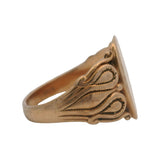 Antique Victorian Solid 10kt Yellow Gold Engraved Oval Signet Ring Size 9