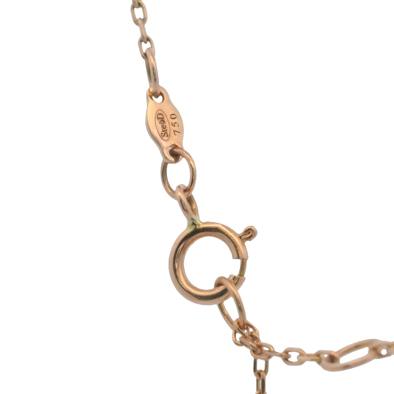 Djula Solid 18kt Rose Gold Dainty 0.08ct Pear Diamond Solitaire Necklace 16.5"