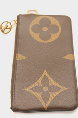 LOUIS VUITTON Trio Monogram Giant Canvas Coin Purse Wallet Key Pouch Brown 1pc