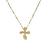 Vintage Tiffany & Co Elsa Peretti Solid 18kt Yellow Gold Cross Pendant 19" Necklace