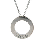 Cartier Solid 18kt White Gold Paved Diamond LOVE Pendant 16.5" Necklace