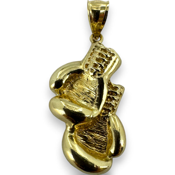 Vintage KDZ Jewelers Solid 14kt Yellow Gold Boxing Gloves Charm Pendant