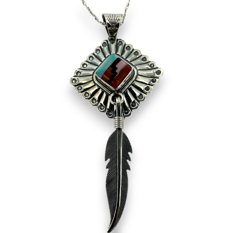 Q.T. Sterling Native American Navajo Sterling Silver 925 Necklace