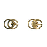 Gucci GG Running Logo Stud Earrings In Solid 18kt Yellow Gold Made in Italy