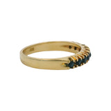 Italian 18kt Yellow Gold Sapphire Half-Eternity Stackable Band Ring Size 5.75