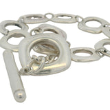 Tiffany & Co 925 Sterling Silver Open Square Cushion Link Toggle Bracelet 7.5"
