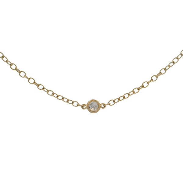 Vintage 1970s Tiffany & Co Elsa Peretti Diamonds By The Yard 6 Diamond 28" Toggle Necklace