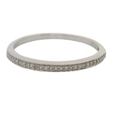 Solid 10kt White Gold and Small Diamonds Stackable Wedding Band Ring Size 9