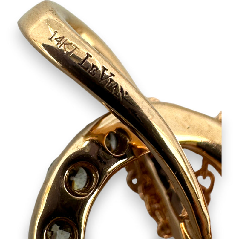 LeVian 14kt Solid Rose Gold 18" Ribbon Heart Necklace with 0.50ctw Champagne "Chocolate" Diamonds