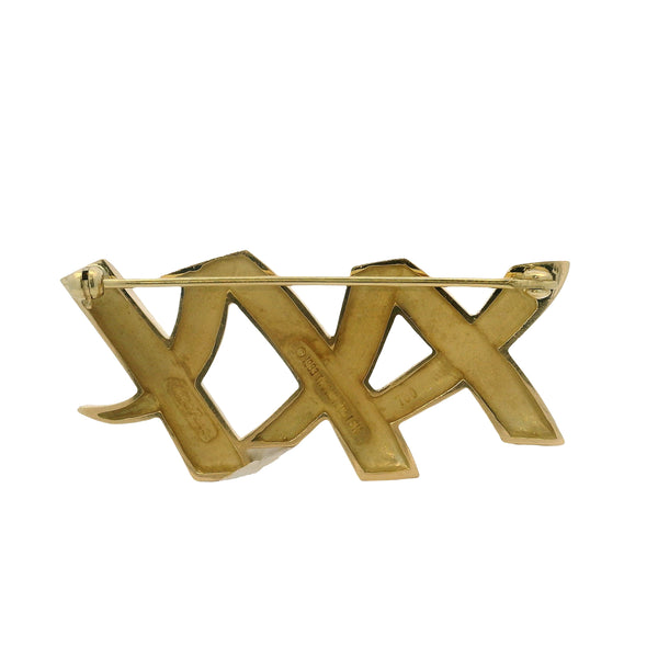 Vintage 1983 Tiffany & Co Paloma Picasso Solid 18kt Yellow Gold XXX Pin Brooch