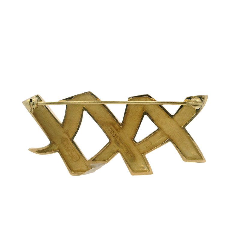 Vintage 1983 Tiffany & Co Paloma Picasso Solid 18kt Yellow Gold XXX Pin Brooch