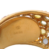 IVAR 18k Yellow Gold 9.66ctw Multicolored Sapphire Zero 3 Dome Cluster Ring Sz 8