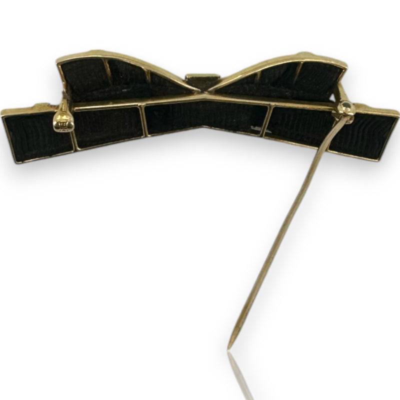 Antique Late Victorian 14kt Yellow Gold, Seed Pearl, and Hair Mourning Brooch made by Hedges & Co