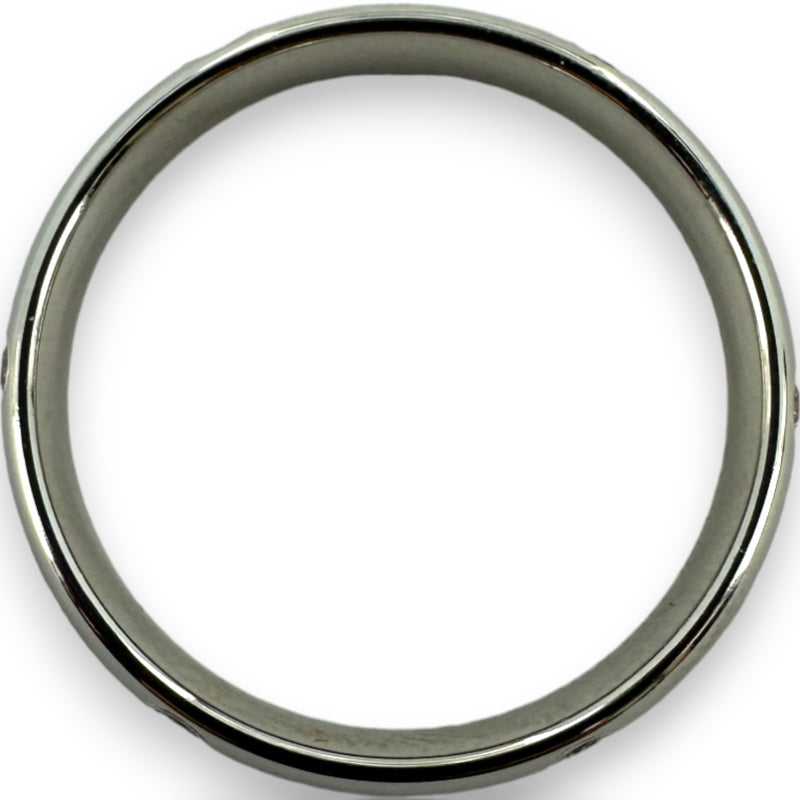 Benchmark Signed Solid Platinum Eternity Burnished Diamond 4mm Band Stackable Ring Size 8