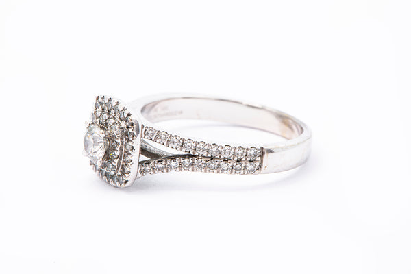 Zales Celebration Diamond Engagement Ring 14k 585 White Gold 0.65ctw Size 7.5