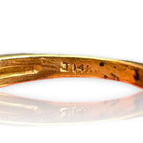 Vintage 1940-50s Two-Tone Solid 14kt Yellow and White Gold and Diamond Cocktail Ring Size 5.75